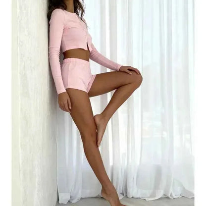Women's Casual Cardigan & Shorts Set