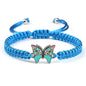 Handmade Braided String Bracelet For Women Blue Butterfly Pendant Adjustable Charm Bracelets&Bangles Fashion Girl Jewelry Gifts