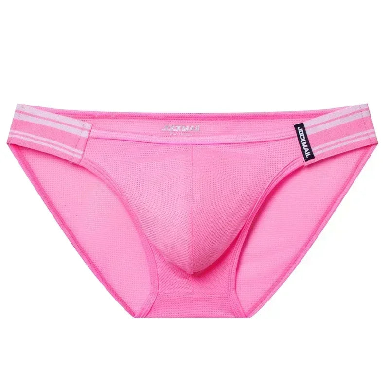 JOCKMAIL Men Underwear Briefs Nylon Mesh Quick Dry Ice Silk Cool Man Bikini Slip High Cut Hombre Underpants Breathable Comfort