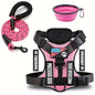 Service Dog Harness & Leash Set with 1pc Folding Bowl Reflective Adjustable Dog Vest Harness Soft Oxford Pet Harness For Small M