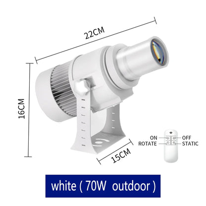 Custom Led HD Gobo Logo Projector Indoor Outdoor Ip67 Waterproof Rotating Advertising Image Projection Light For Floor Wedding