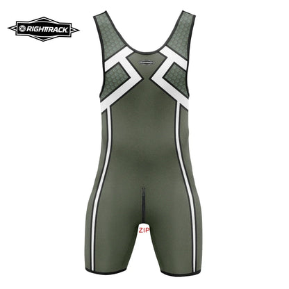 Men's Singlet Zipper Front Back Dog Man Play Bodysuits