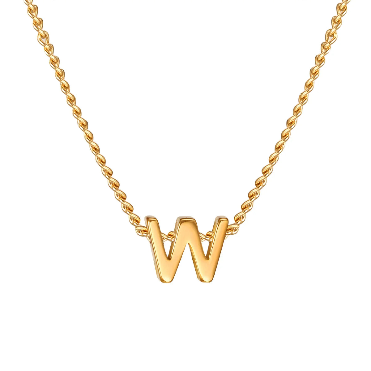 Vnox Chic Tiny A-Z Letters Necklaces for Women Girls, Gold Color Stainless Steel Initial Chokers,Small Pendent Necklaces Jewelry