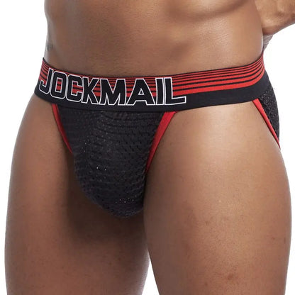 4pcs/lot Hollow Breathable Mens Slip Bikini Jockstrap Briefs Mens Panties Sexy Gay Men Underwear Sissy Sexy Men Brief Underpants