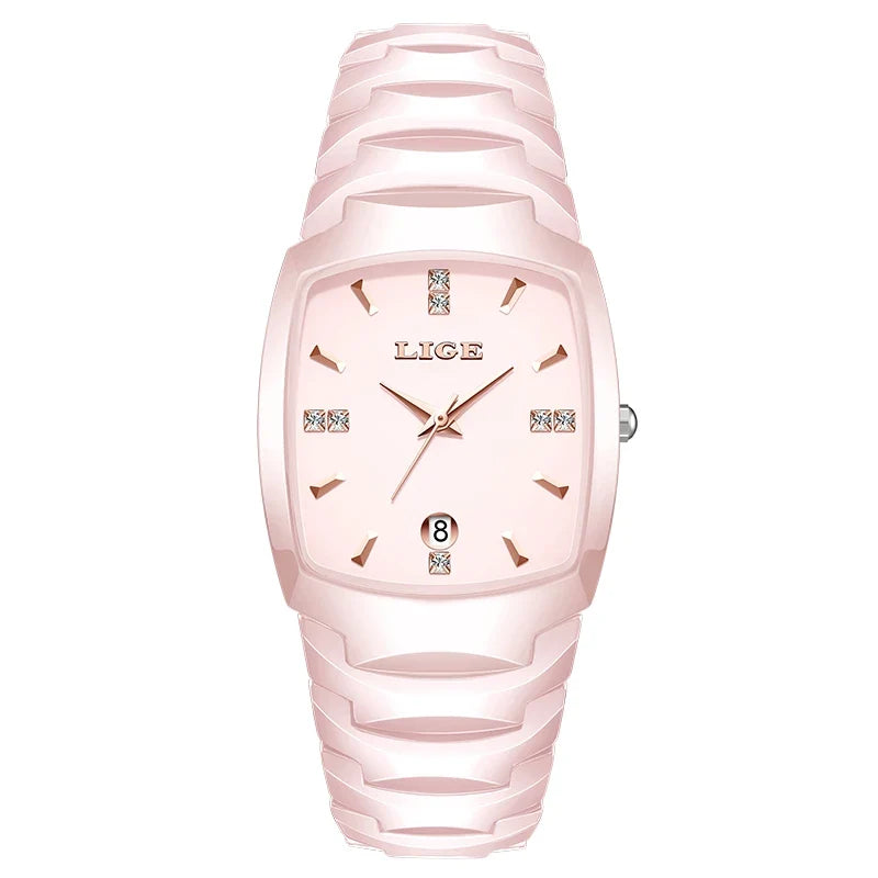 Women's Tonneau Crystal Marker Bracelet Watch