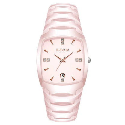 Women's Tonneau Crystal Marker Bracelet Watch