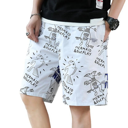 Men's Letter Cartoon Swim Trunks Surf Trunks Shorts Fashion Street Trend Casual Daily Vacation Elastic Waist Design Clothing