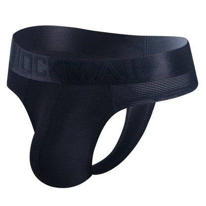 Sexy Men Underwear Jockstrap T-Back Thongs & G-Strings Tangas Mens Bikini Brief Nylon Mesh Fast Dry As Underwear or Swimwear