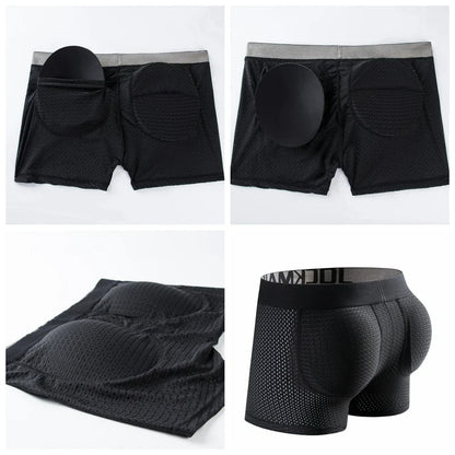 Sexy Men Underwear Boxer Shorts Push Up Padded Underwear Men's Boxers Hip Butt Padded Elastic Truncks Enhancement or As Swimwear