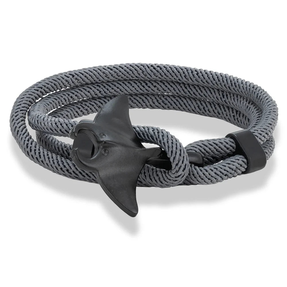 MKENDN Ocean Style Manta Ray Multilayer Rope Bracelet Charms Men Women Beach Wristband Adjustable Jewelry Homme