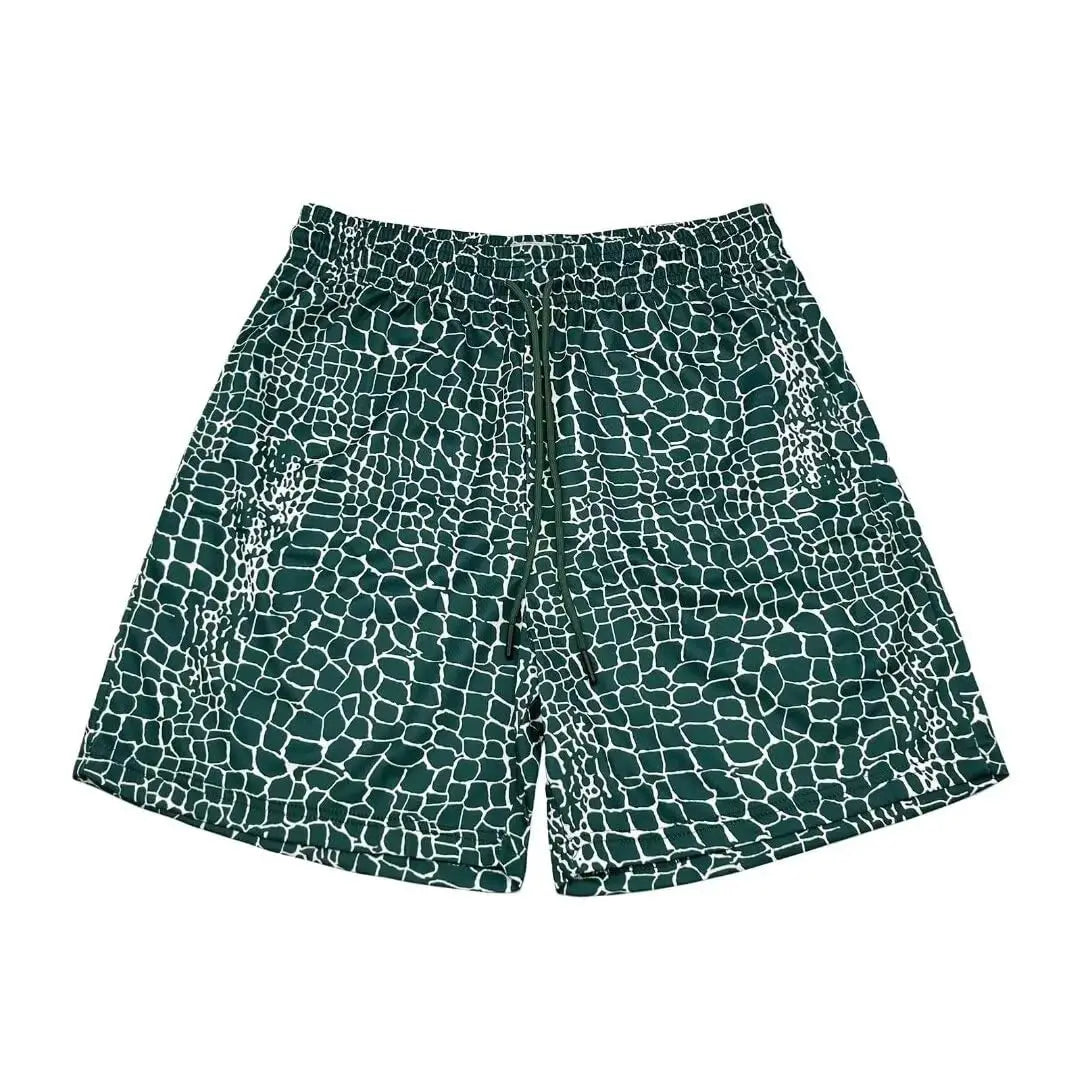 Men's Scale Printed Pattern Casual Shorts Boys Summer Cool Hawaiian 3D Printed Casual Swim Trunks Drawstring Surfboard Shorts