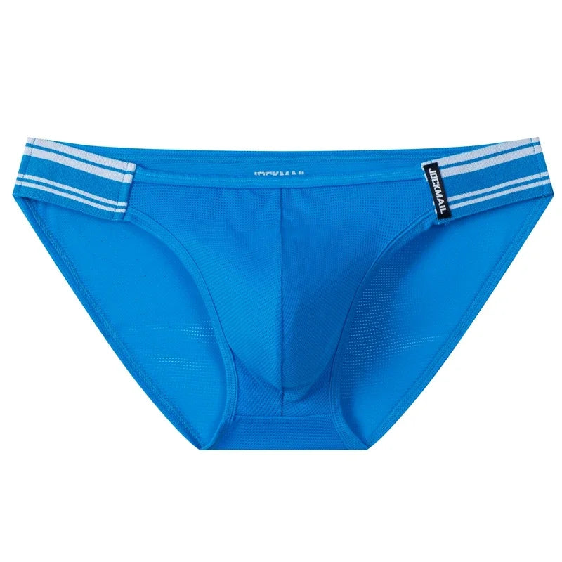 Men Bikini Briefs Sexy Underwear Gay Panties Comfortable Penis Pouch Slip Hombre Cuecas Male Underpants Nylon Mesh Quick Dry