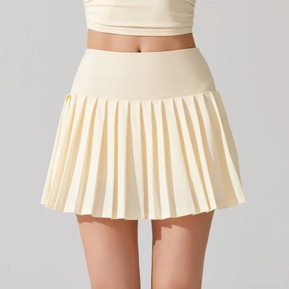 VITALINOVO Flowy Pleat Skort: High-Waist, Pocketed, Comfy