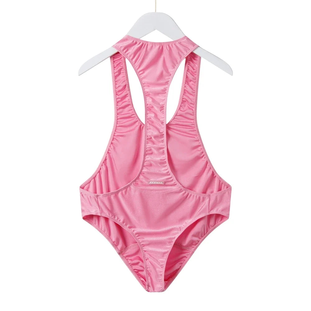 Men Sexy Leotard Underwear Bodysuit Strap Thong Elastic Bondage Jockstrap Harness Halter Neck One-Piece Costume  gay underwear