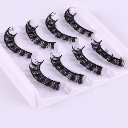 4 Pairs 3D Mink DD Curl Russian Lashes Reusable Fluffy Strip Eyelashes for Eyelashes Extensions