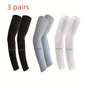 3Pairs Breathable Sun Protection Sleeves UV Protective Gear for Outdoor Adventures Sports And Driving