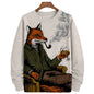 Animal Fox Printed Hoody Men Oversized Sweatshirts Hip Hop Round Neck Streetwear Clothing Loose Fleece Men's Hoodies Pullover