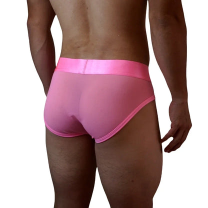 Jockmail Men Briefs Mens Panties Sexy Transparent Mesh Ice Silk Gay Men Underwear Sissy Men Underpants Ropa Interior Hombre