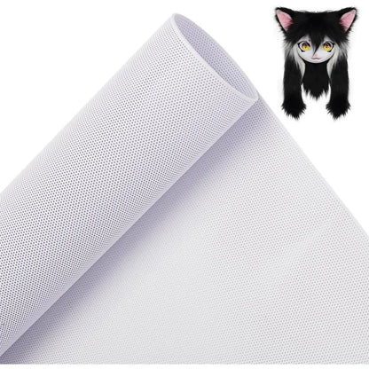 Custom Fursuit Eye Mesh 39x11.8inch White PVC Mesh Net 0.2mm Thick Waterproof Printable Mesh for Furries Cosplay Making Kit
