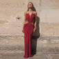 Sexy Backless Party Women's Dress Sleeveless V-neck Slim Maxi Female Vestidos 2026 Fashion Pleated Hollow Out Evening Lady Robe