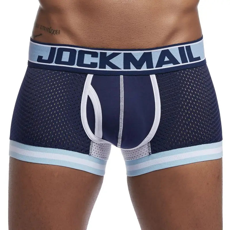 Mens Underwear Boxer Breathable Mesh Boxer Brief Male Underpants Sexy Panties  Mens Bodysuit Trunks PantQuick Dry Sports Fitness