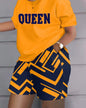 Women Casual Short Sleeve Two Piece Sets Women Outfit 2024 Summer Plaid Printe Pocket Suit Female T Shirt Shorts 2 Pieces Set