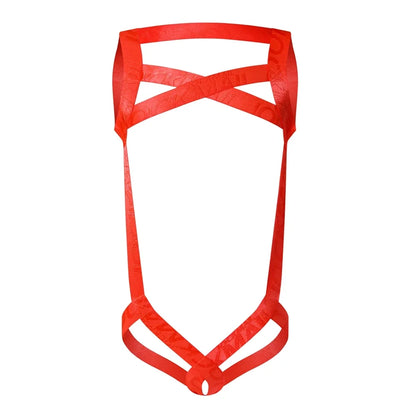 Sexy Lingerie Man Harness Chest Bodysuit Fetish Men Hollow Out Bondage Jockstrap Gay Underwear Men's Jumpsuit Ring Strap Fun