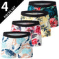4-piece MEN'S FASHION Printed Underwear Breathable Crotch Boxers for Teenagers Comfortable plus Size Underwear up to 6XL.