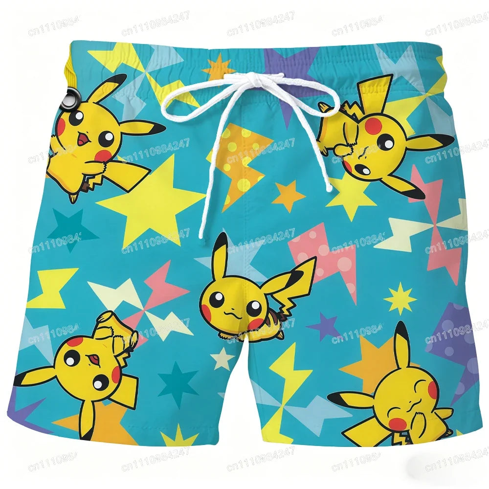 Summer Psyduck Beach Shorts Pokemon Cartoon Quick Dry Board Shorts