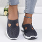 Womens Spring Summer Knit Slip On Sneakers Breathable Mesh Casual Shoes with Arch Support Machine Washable Multi Colors