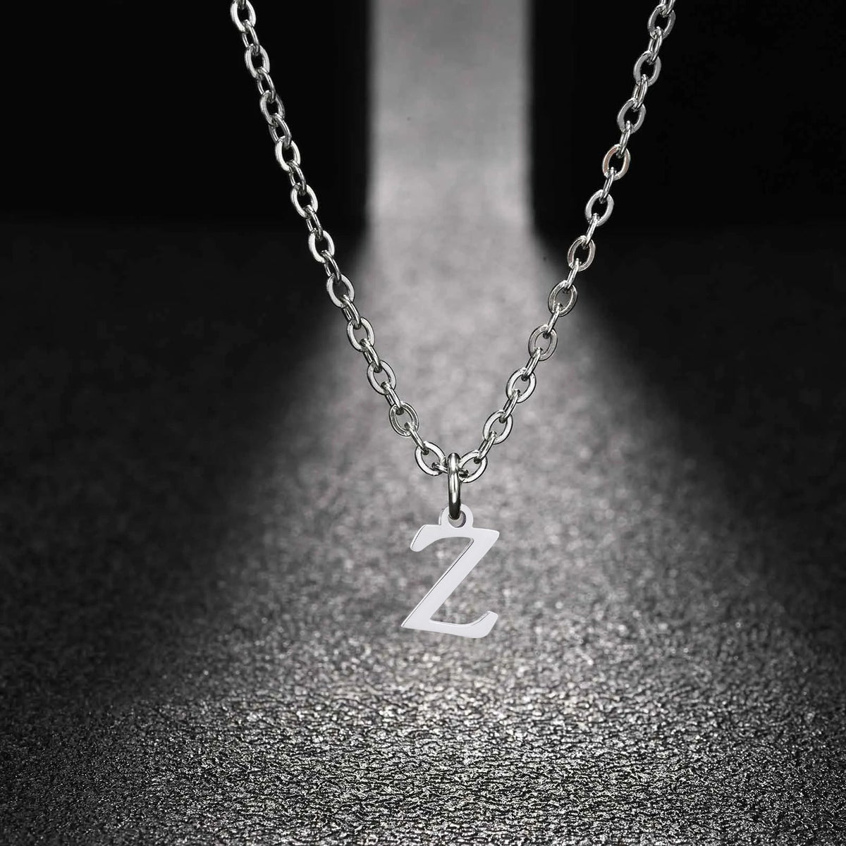 26 Letters A-Z Initial Pendant Necklaces for Women,Alphabet Pendant Rolo Chain Necklace,Simple Fashion Collar Jewelry Gift