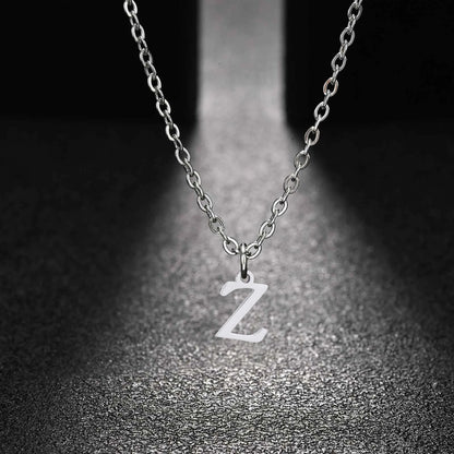 26 Letters A-Z Initial Pendant Necklaces for Women,Alphabet Pendant Rolo Chain Necklace,Simple Fashion Collar Jewelry Gift