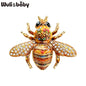 Wuli&baby Cute Rhinestone Bee Brooches For Women Unisex 5-color Beautiful Insects Party Office Brooch Pins Gifts