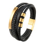 Charm Braid Rope Bracelet For Men Stainless Steel Magnetic Buckle Genuine Leather Bracelets & Bangles Male Female Jewelry