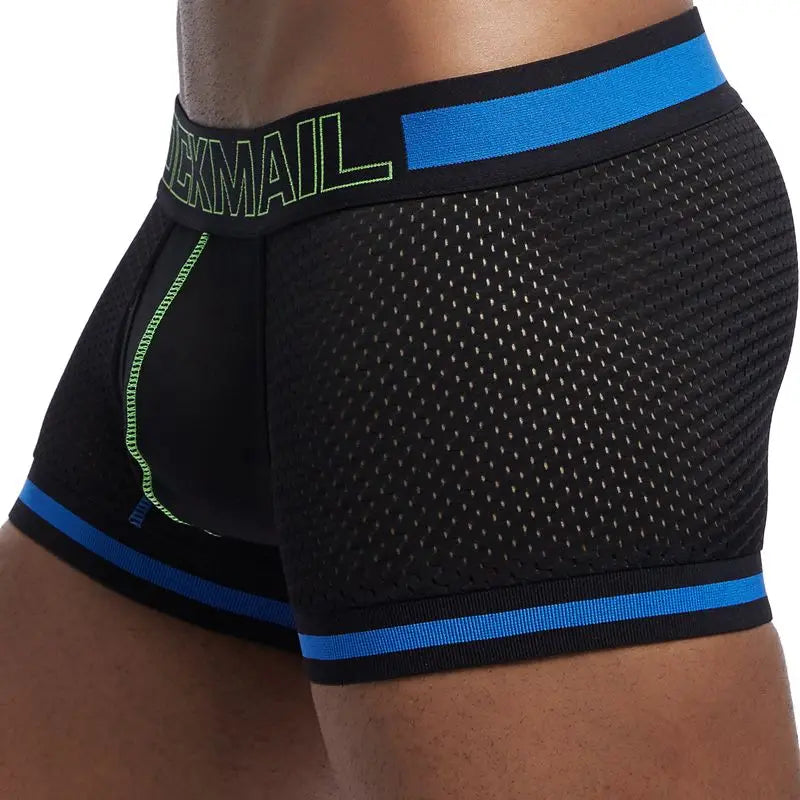 Mens Underwear Boxer Breathable Mesh Boxer Brief Male Underpants Sexy Panties  Mens Bodysuit Trunks PantQuick Dry Sports Fitness