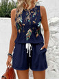 Retro Print Women's Tank & Shorts Set
