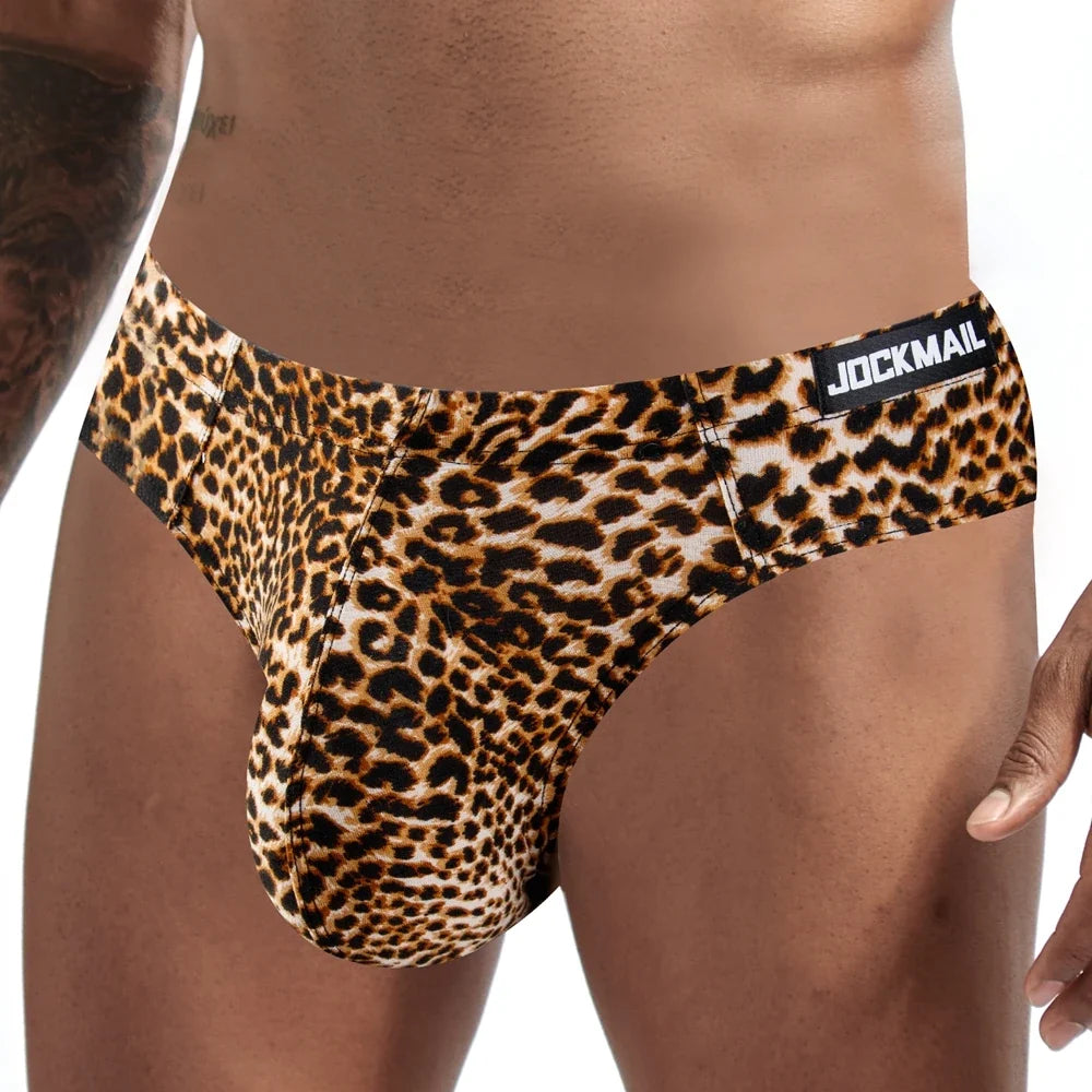 Leopard Print Sexy Briefs Men Bikini Underwear Slip Hombre Calzoncillos Hombre Kinckers Men Briefs Pouch Cuecas Gay Underwear