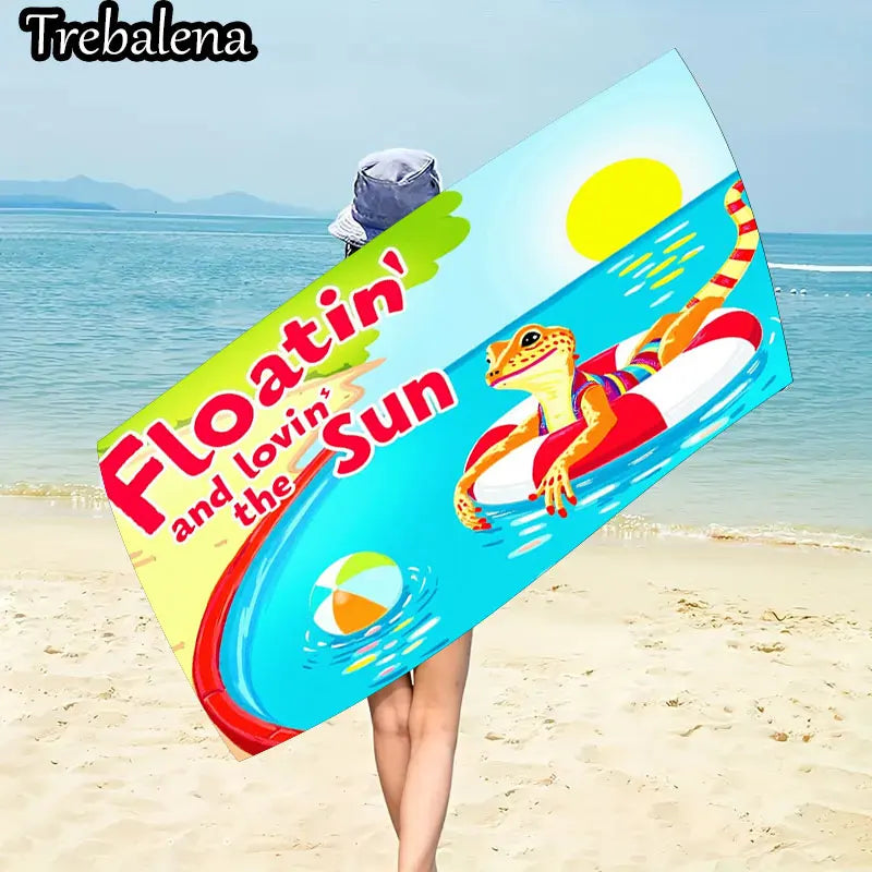 30*60inch Ultra-Soft Beach Towel with Gecko Floatin Lovin Sun Beach Towel Summer Fun