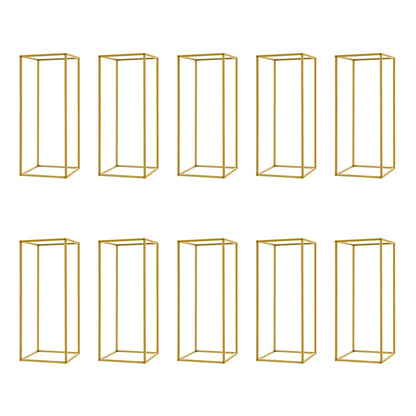 10pcs Wedding Flower Stand Set 23.62"h Gold Metal Column Rack Wedding