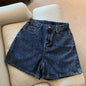 Denim shorts women's summer new trendy Instagram high waist simple slimming loose wide leg versatile A-line hot pants