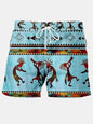 Summer New Men's Shorts Swimming Pants Drawstring Retro Fashion Print Holiday Beach Holiday Hawaiian Micro Elastic Shorts