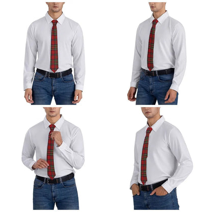 Scottish Stripes Pattern Unisex Neckties Skinny Polyester 8 cm Narrow Neck Ties for Men Suits Accessories Gravatas Gift