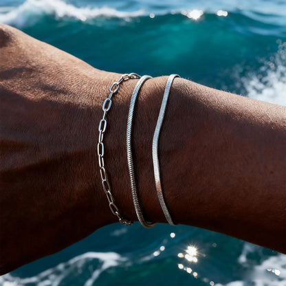 1/2/3pcs Chain Bracelet for, Stainless Steel Twisted Rope Cuban Chain