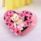 Flower Red Pink Soap Rose Love Gift Box With Bear Valentine's Day Mother's Day Anniversary Gift Wedding Party Decorations