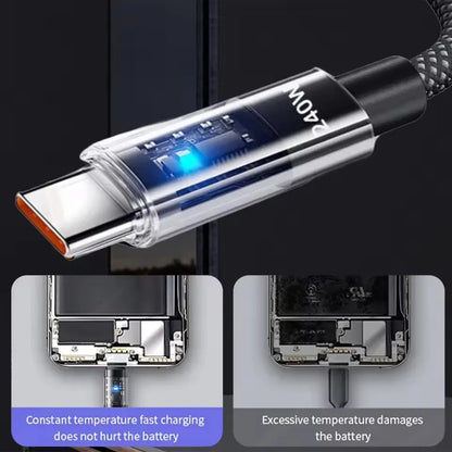 240W Nylon USB Type C Super Fast Charging Cable for Samsung Xiaomi