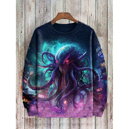 3D Printed Colorful Mushroom Hoodie For Men Women Mysterious Moth Graphic Sweatshirts Fashion Long Sleeves O-Neck Loose Hoodies