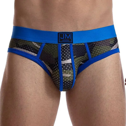 Man's Underwear Briefs Underpants Nylon Low-rise Mesh Breathable Camouflage Men's Briefs Swimwear Shorts