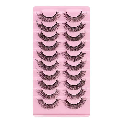 Simple Application Dramatic Russian 3D Mink Strip Lashes 10 Pairs Fake Eyelashes For Makeup Newbies & Vendors