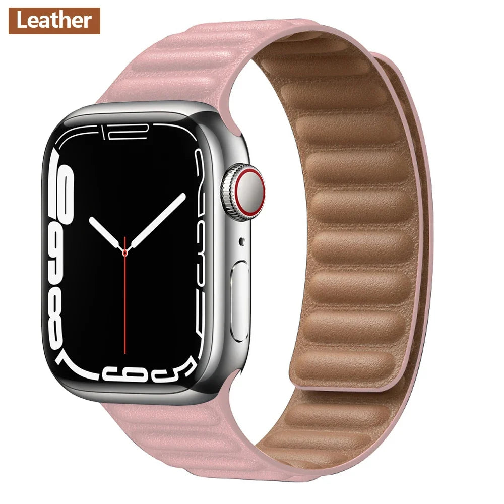 Apple Watch Magnetic Link Band, Leather or Silicone