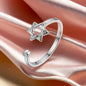 YILUOCD Hollow Hexagon Zircon Jewish Ring for Women Magen Star of David Adjustable Rings Promise Jewelry Gift